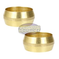 2 Pack 3/4" Compression Sleeve Solid Brass Ferrule for 3/4" Compression Tubing