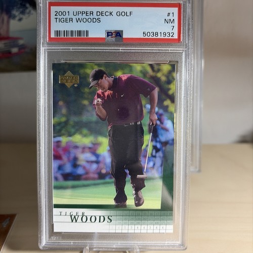 2001 UPPER DECK GOLF #1 TIGER WOODS PSA 7
