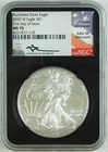 2020-W $1 Silver Eagle Burnished NGC MS70 FDOI Mercanti Signed Gem Coin C4885