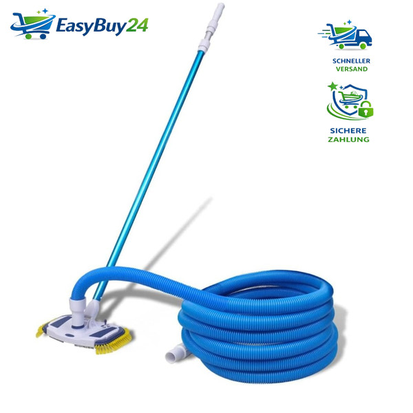 Pool Set Schwimmbad Teleskopstange Bodensauger Schlauch FüR Garten 3M-5M-image