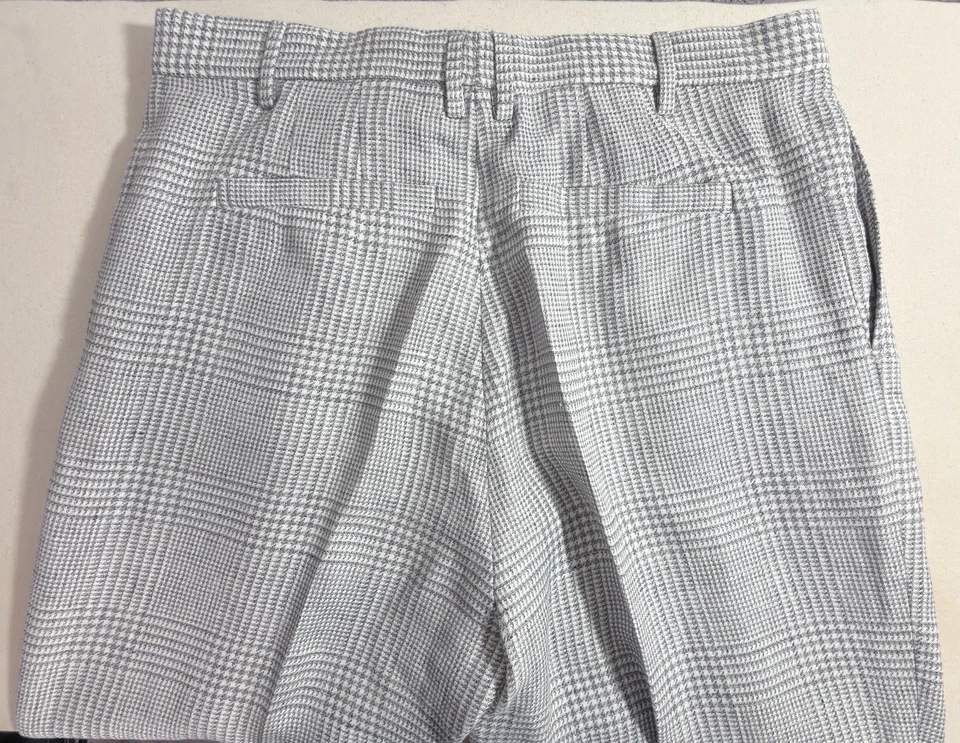 Brunello Cucinelli Prince Of Wales 长裤灰色亚麻羊毛丝绸尺寸 33 美国全新带标签 — 第 4/4 张图片