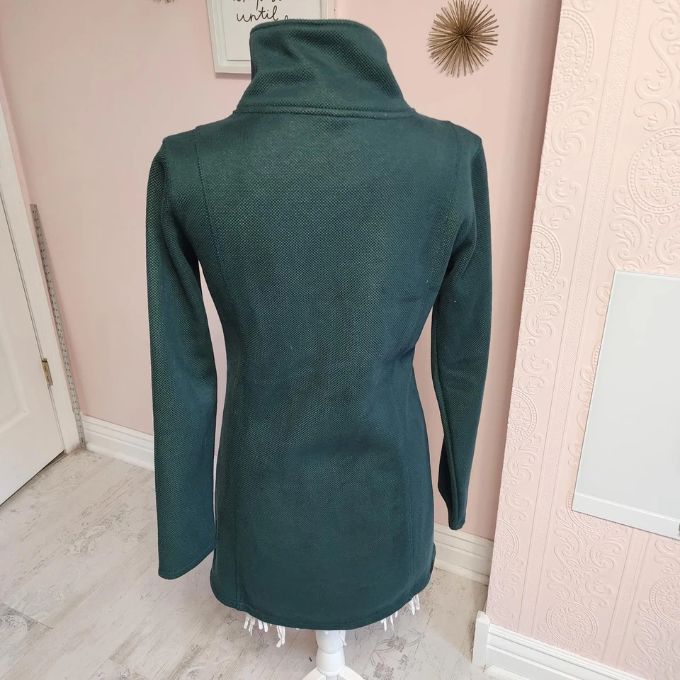 Безупречный скамейка зеленый длинный текстурированный moto стиль куртка большой - Изображение 3 из 4