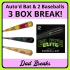 LOS ANGELES DODGERS autographed Hit Parade Bat + 2 signed Baseball: 3 BoxBreak