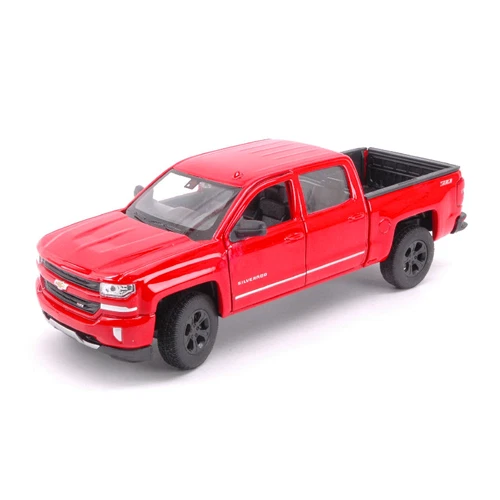 CHEVROLET SILVERADO DOUBLE CABINE PICK-UP 2017 RED 1:24-27 Welly Auto Stradali M - Immagine 2 di 4