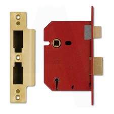 Union 2201 5 Lever Sashlock 64mm/2.5" Mortice Door Polished Brass Keyed Alike