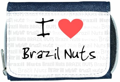 I Love Heart Brazil Nuts Denim Geldbörse