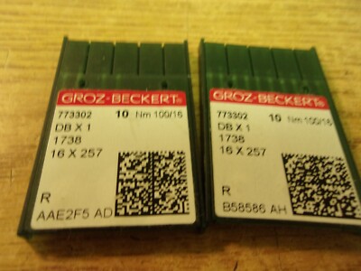 Groz Beckert NM 100/16 773302, DBx1, 1738, 16x257 Lot Of 14