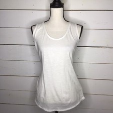 New Prana Glenna Tank Sleeveless Open Back Organic Cotton White Womens Large