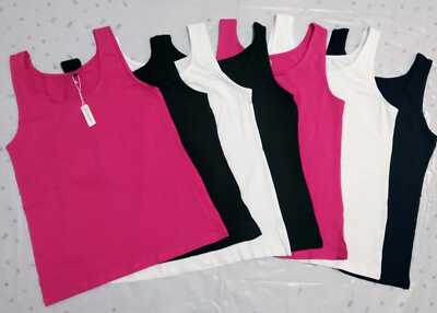 DAMEN STRETCHIG UNI WESTE DAMEN TRÄGER TANK TOPS TRÄGERTOP HOCHWERTIG