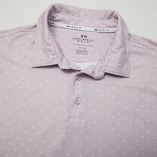 Rorie Whelan Golf Polo Shirt Mens 2XL XXL Purple Polka Dot No Logo