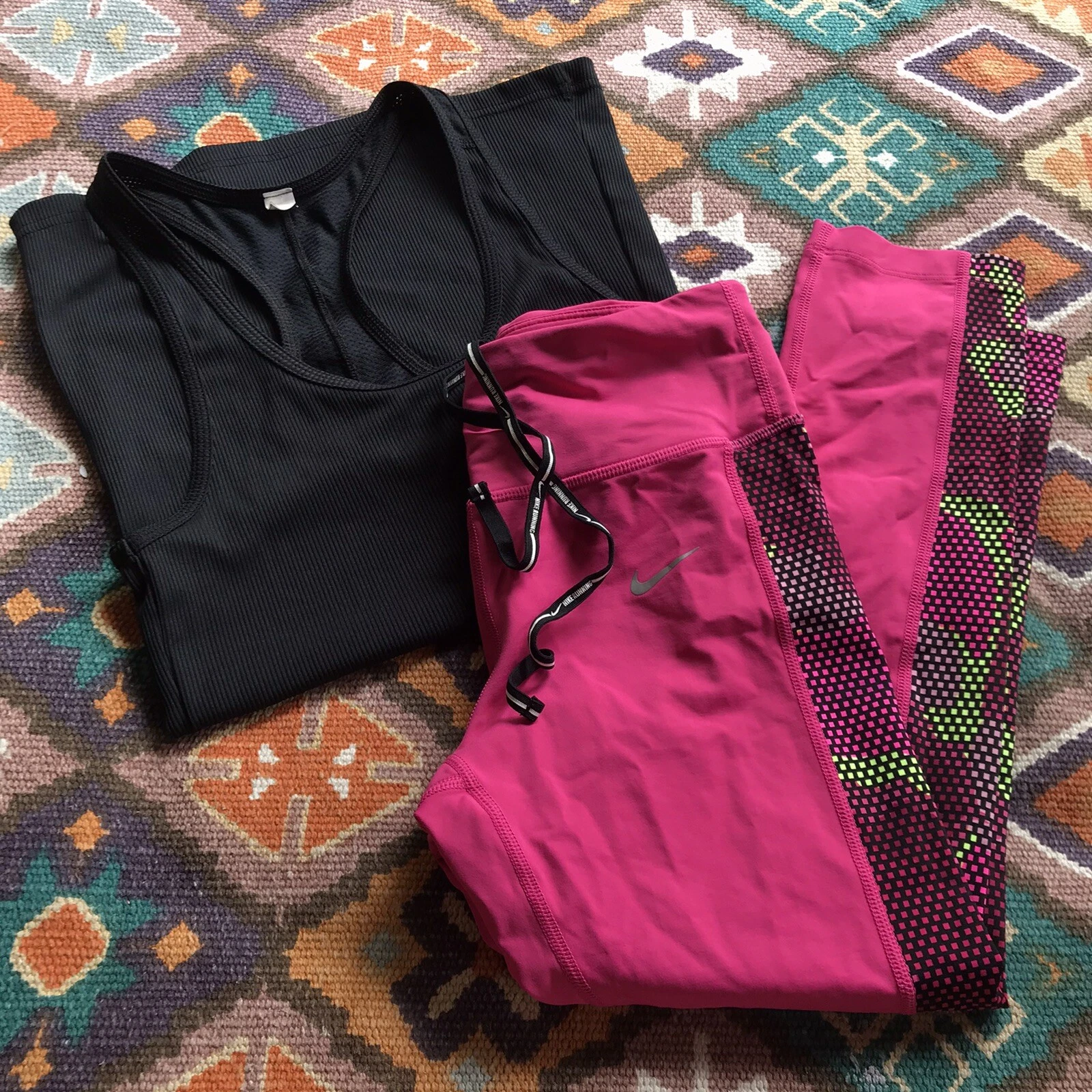 Athletic Gym Set Nike & Under Armour Women’s Tank Top, Compression Capri Size SM
