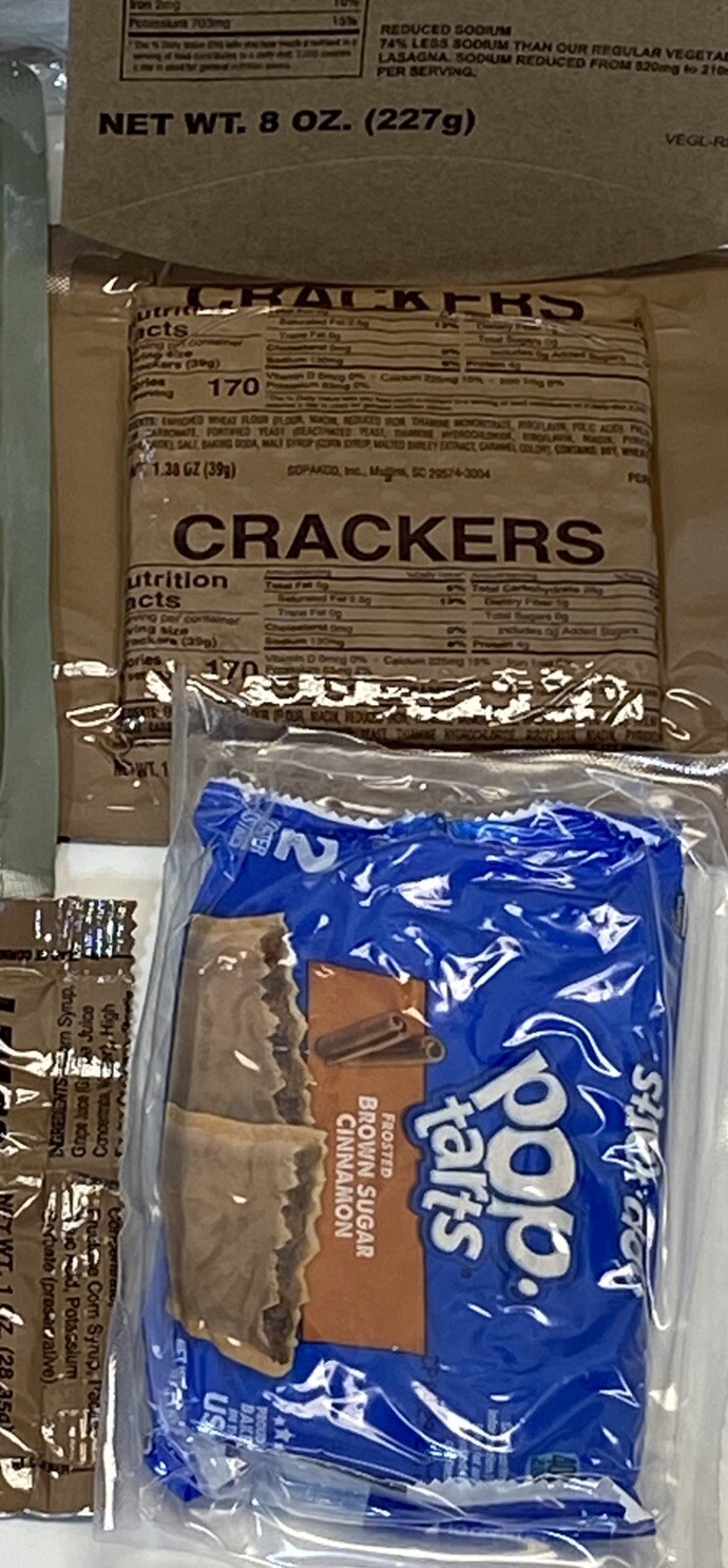 SOPAKCO MRE-VEGETABLE LASAGNA-LOW SODIUM EMERGENCY RATION-(15) MEALS-07/26