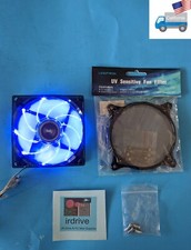 NEW Enermax 90mm Blue LED 3pin PC Case Cooling Fan  UV Sensitive Dust Filter