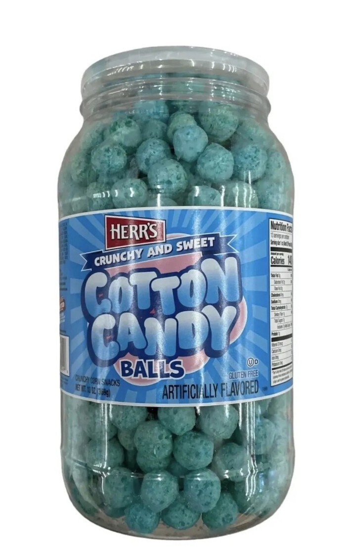 Herr's Cotton Candy Balls Barrel Crunchy & Sweet Corn Puff Snack 13 oz