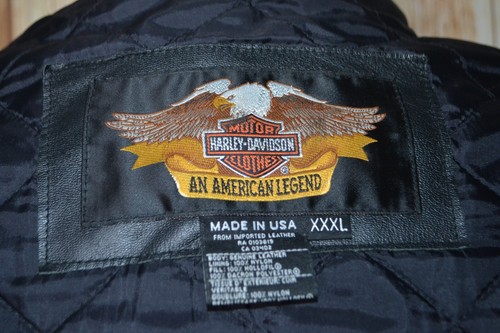 Vntg 1989 Harley Davidson Men Shovelhead Black Leather Motorcycle Jacket Sz 3XL - Picture 10 of 16