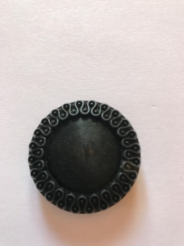 Boutons vintage 3 boutons tissu et bakélite noir diamètre 35 mm réf 14 - Picture 2 of 3