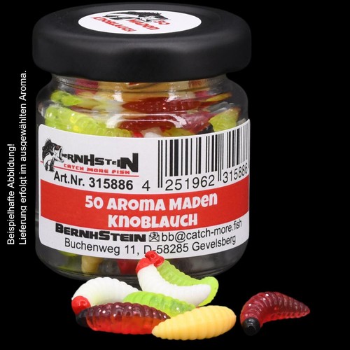 50 x Kunstmaden Gummimaden Bienenmaden mit Aroma im Twist-Off Glas Forellenköder - Bild 3 von 4