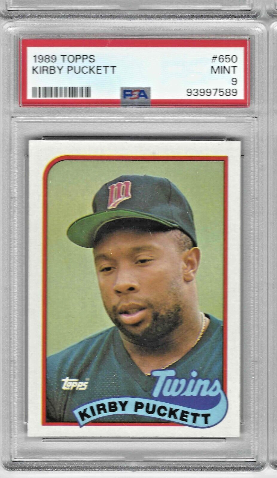 1989 Topps Kirby Puckett #650 PSA Mint 9 (JBC1009)