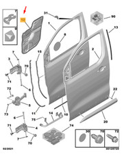 Joint de porte avant droit CITRO�N JUMPY MK3 9806515680 Neuf d'origine