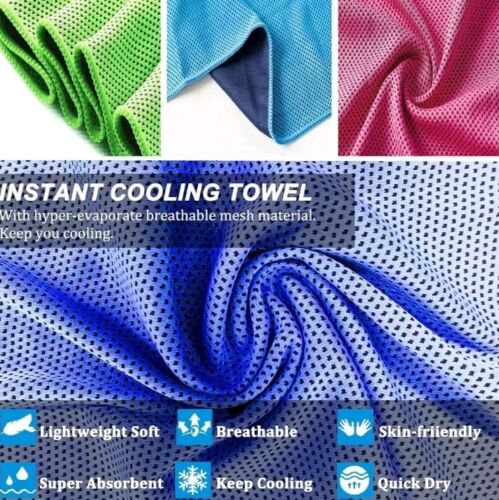 4 PK Cooling Towel With Belt Clip Hot Flash Menopause Mesh Washable Hiking Golf - Picture 5 of 9