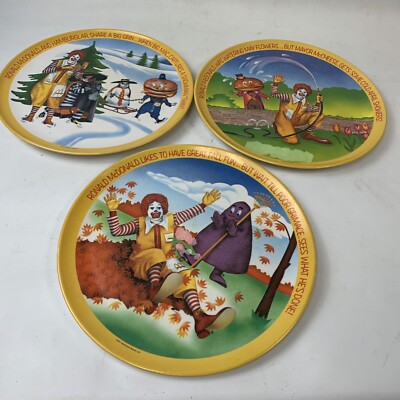 Ronald McDonald Plates 10” Across Set Of 3 | eBay