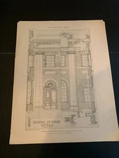 1903 Post Office Marshalltown Iowa Exterior Details Architectural Drawing Print