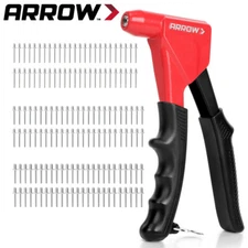 Arrow 3-in-1 Rivet Gun Manual One-Handed Headless Pop Rivet Gun Kit 150PC Rivets