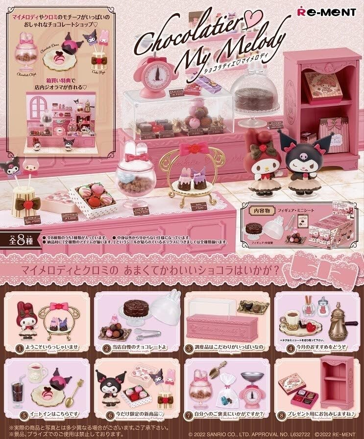Re-Ment Chocolatier My Melody Kuromi Sanrio complete Full set of 8 BOX