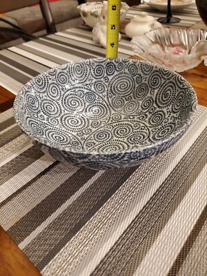 Table Ware East Old Dyed Octupus Arabesque Menhachi Large Bowl