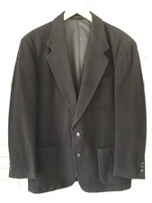 LOUIS RAPHAEL Mens Blazer Sport Coat Black Wool Blend 2 Button EUC Sz 41 Long