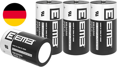4 x ER34615 D-Zellen-Batterien 3.6V 19000mAh Lithium Akku hohe Kapazität Li-SOCL