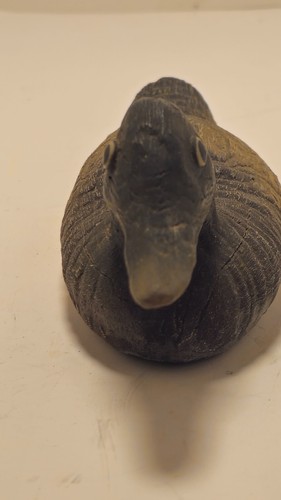 Stone Mallard Duck Decoy Figurine 7.5 Inch.Hand Made Signed K/P ©️ 98 Wood Look - Picture 4 of 7
