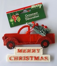 Christmas Ornaments 5 Different Varieties Red Truck/Merry Christmas/Plaid