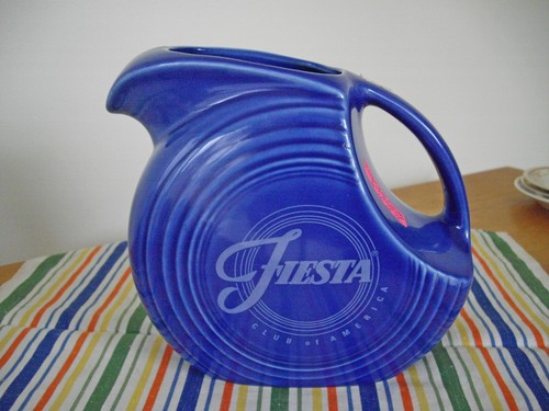 Fiesta SAPPHIRE BLUE Disc Pitcher Fiesta Club of America #10 of 12 Made ~ RARE ~ - Imagen 14 de 14