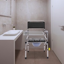 Bedside Commode Chair 4-in-1 for Toilet with Arms Backrest Toilet Paddle Seat