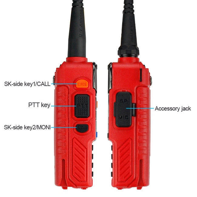 US Baofeng UV-5R Plus Dual-Band 2m/70cm VHF UHF HT FM Ham Two-way Radio Red - Image 4 of 4