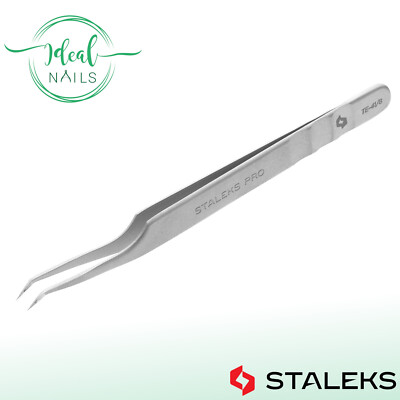 Wimpernverlängerungs-Pinzette STALEKS EXPERT TE-41/8, gebogen ''mini-L'' 32°