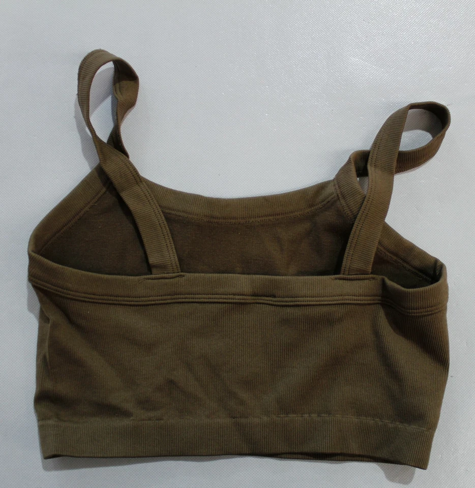 Sujetador Camiseta Dynamic Para Mujer Sólido Inalámbrico Acogedor Elástico Acanalado JL3 Marrón OS Foto 3 de 3