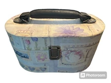 TRI COASTAL MAKEUP COSMETIC VANITY TRAIN CASE Jewelry w/TRAY & MIRROR Craft