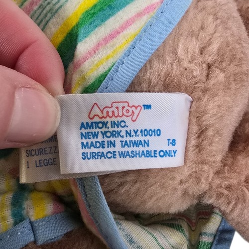 Peluche orsacchiotto addormentato American Greetings AmToy 1982 vintage - Foto 10 di 13