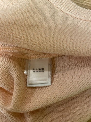 St. John Deportes Cuello Barco Mezcla Lana Top Shell Rosa/Marfil Contraste Rayas Talla S - Imagen 9 de 12