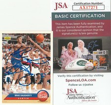 SIGNED CAVS BRAD DAUGHERTY AUTOGRAPHED CARD CERTIFIED AUTHENTIC JSA # AX17271
