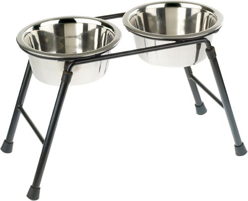 Dog High Stand - Double. Stainless Steel, Raised Dog Bowl, Non Slip. 4 Sizes - Picture 2 of 3