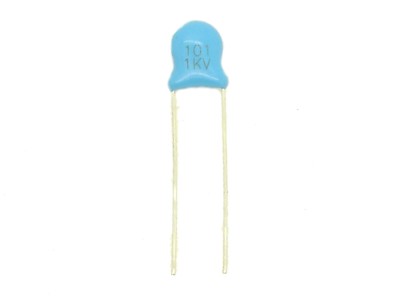 1x Keramik-Kondensator 100pF 1000V- (1KV,101,Scheibenkondensator)X483