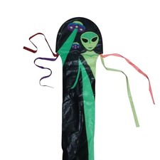 Vintage Go Fly A Kite 18 Foot Nylon Alien UFO Kite Ripstop Nylon 90s Retro