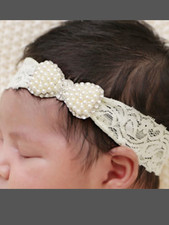 Pearl Bow Baby Girl Headband 0-3 months 