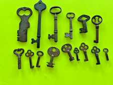 LOT OF 14 VINTAGE keys 10 BARREL SKELETON KEYS FANCY ORNATE ANTIQUE