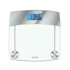 Taylor Digital Scale 440 lb Capacity Glass Platform Blue LCD