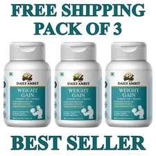 BODY GROW Fast Weight Gain Pills Ayurvedic Muscle Mass Gainer For Men (60-180N)