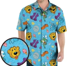 Bear in the Big Blue House Hawaiian Shirt, Unisex Adults, Full Size S-5XL